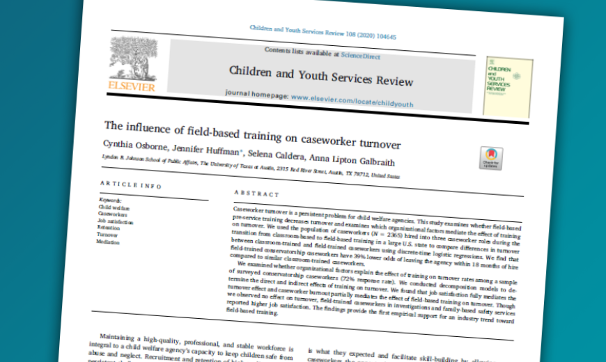 The Influence of FieldBased Training on Caseworker Turnover Prenatal