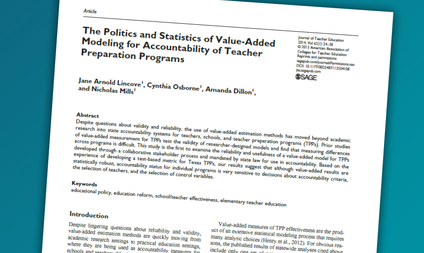 The Politics and Statistics of Value-Added Modeling for Accountability ...