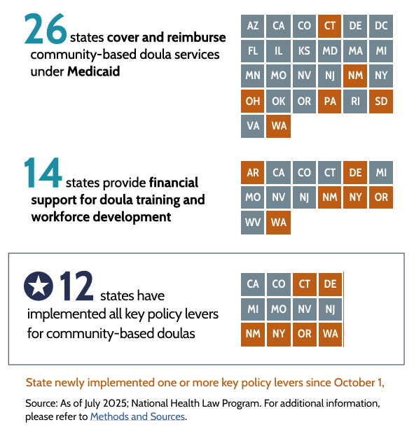 State level graphs from the Community-Based Doula Policies Across States policy brief