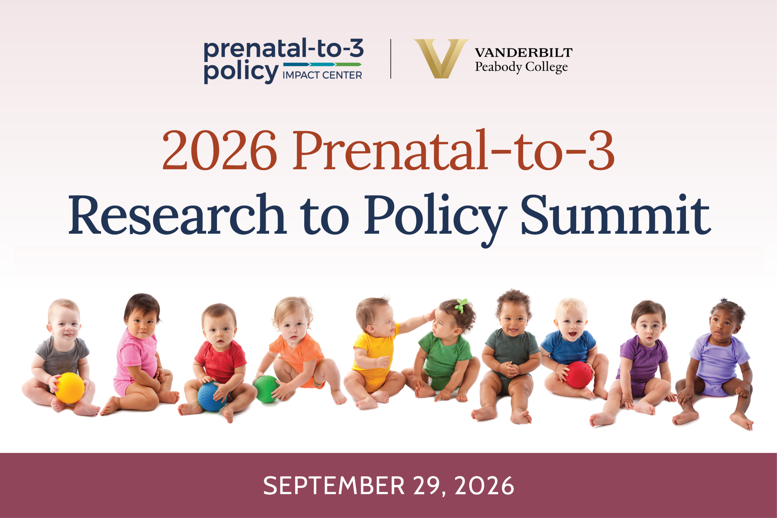 Banner that says "2026 Prenatal-to-3 Research to Policy Summit"
